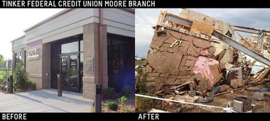 Here are before and after shots of the Tinker FCU branch in Moore, Okla.