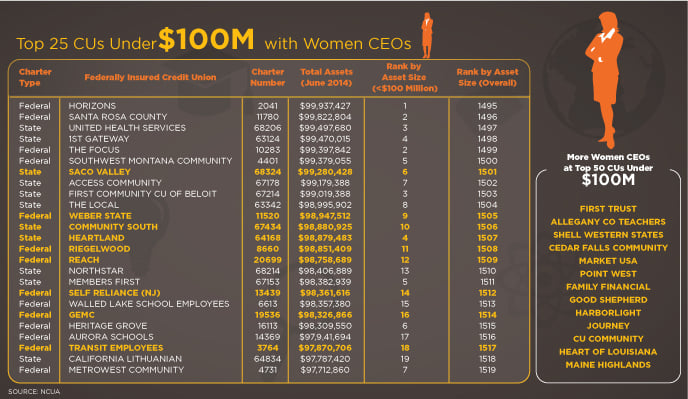 women CEOs at small credit unions