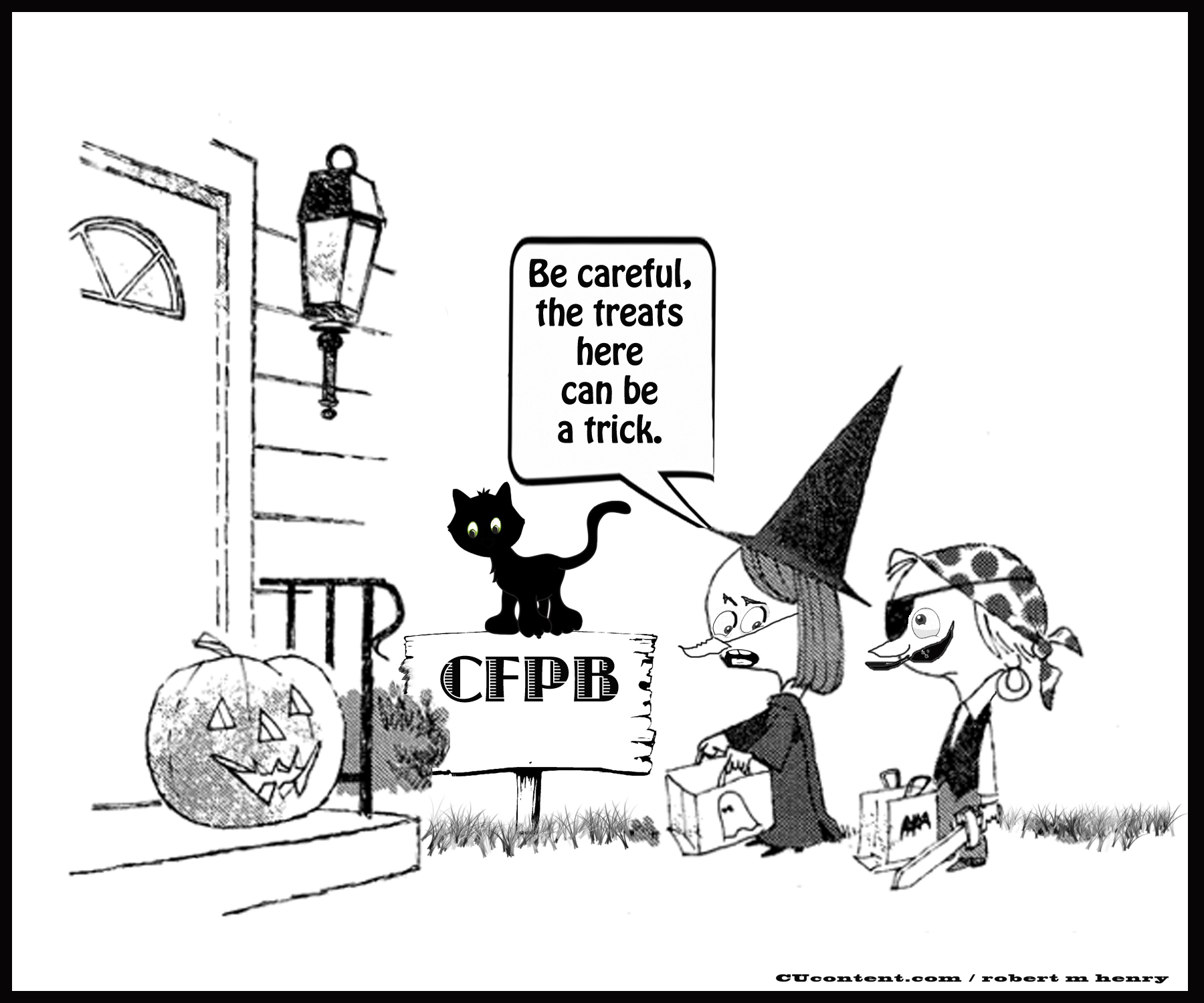 CFPB Halloween editorial cartoon