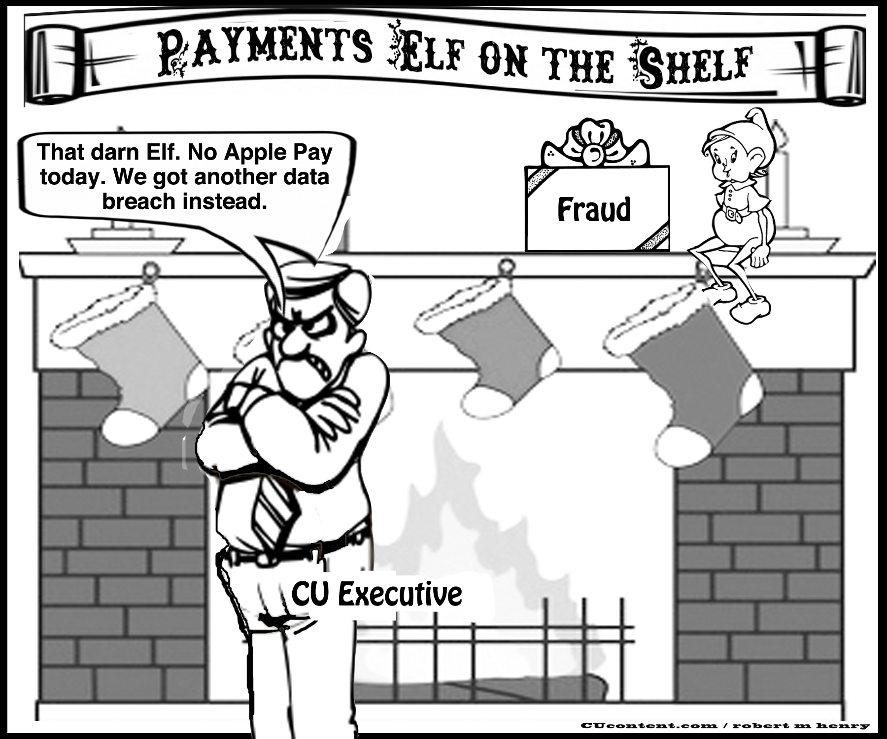 elf on the shelf payments editorial cartoon