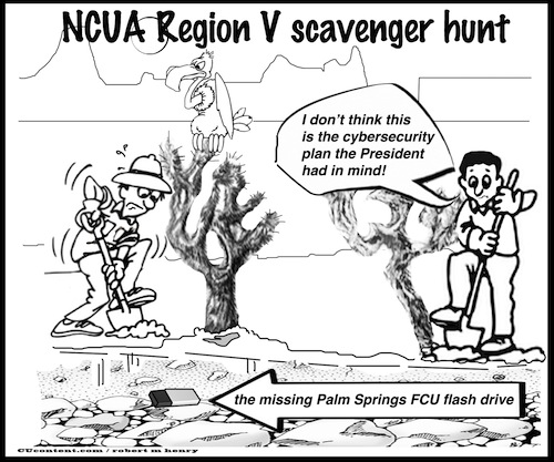 editorial cartoon NCUA Region V scavenger hunt