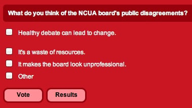 NCUA public disagreements poll